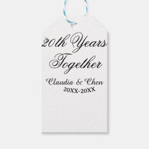20th Years together anniversary name date year sim Gift Tags
