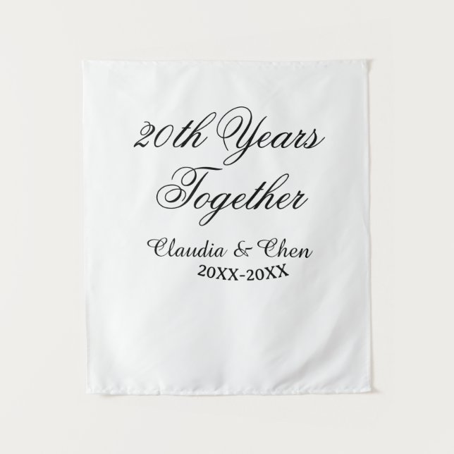 20th Years together anniversary name date year sim Tapestry (Front)