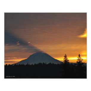 20X16 Mount Rainier and its Shadow Photo Print