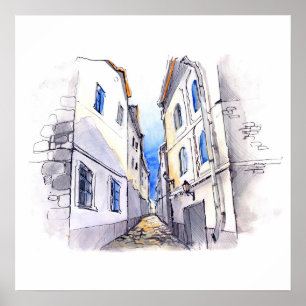 20x20 Abstract City Scene Wall Art