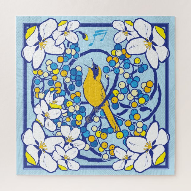 20x20 Square Songbird Puzzle for Colorblind People (Vertical)