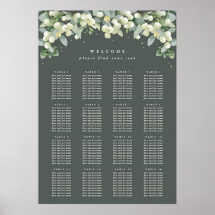 20x28" 16 Tables of 10 Seating Chart Poster