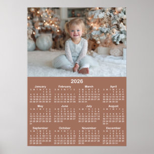 20x28 Photo Mocha 2026 Calendar Poster