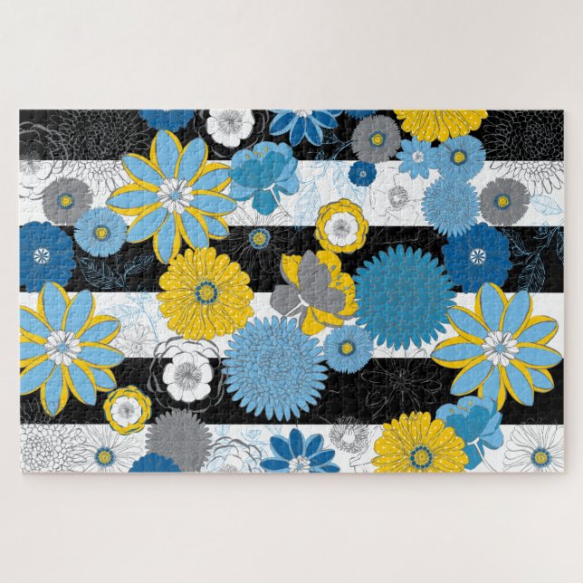 20x30 Large Floral Puzzle for Colorblind People (Horizontal)