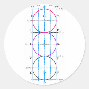 20x60m Dressage Court **Circles** Classic Round Sticker