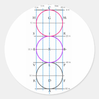 20x60m Dressage Court **Circles** Classic Round Sticker