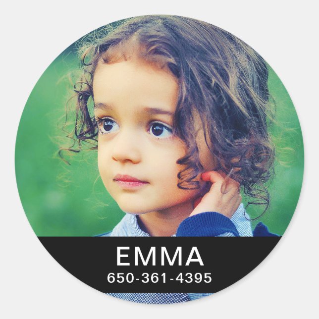 20x Belongings Labels Your Photo, Name & Number (Front)