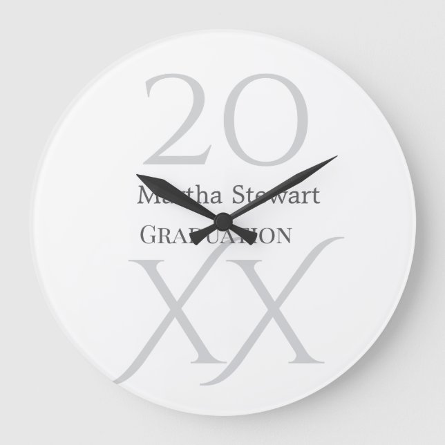 20XX bold le graduation name congrats school year  Large Clock (Front)