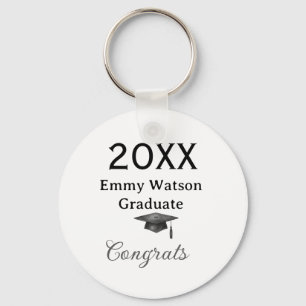 20XX bold letter congrats graduation name heart si Key Ring