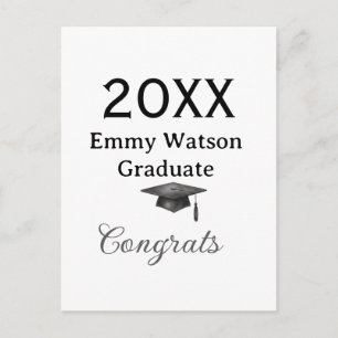 20XX bold letter congrats graduation name heart si Postcard