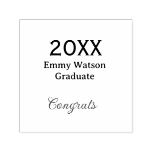 20XX bold letter congrats graduation name heart si Self-inking Stamp