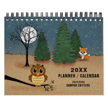 20XX Cute Camping Animal Pets RV Wildlife  Planner