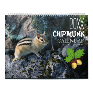 20XX Cute Chipmunk Animal Calendar 2025