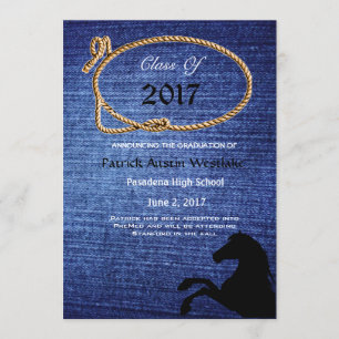 20XX Denim, Rodeo Style Graduation Announcement