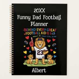 20XX Funny Lion Dad Football Lovers Photo Planner