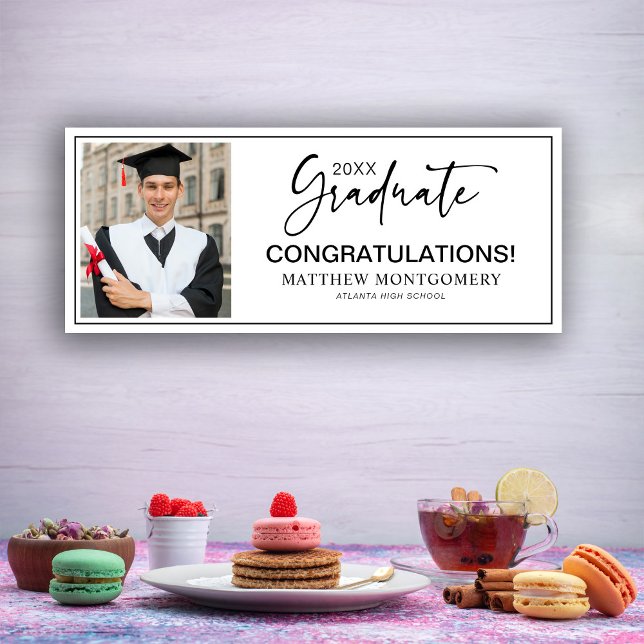 20XX Graduate Congratulations Script Photo  Banner (Creator Uploaded)