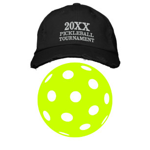 20XX Pickleball Tournament Black Baseball Hat