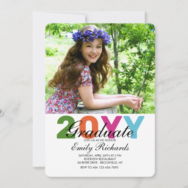 20YY Grad Photo Graduation Invitation (Front)