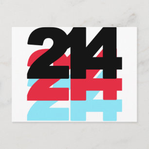 214 Area Code Postcard