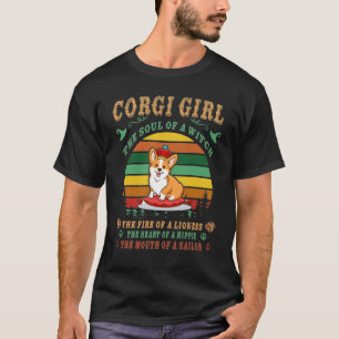 216 Corgi Girl - Witch - Lioness - Hippie - Sailor T-Shirt