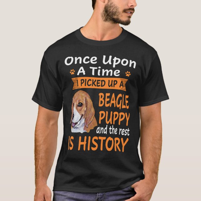219 One Upon A Time  Beagle Puppy T-Shirt (Front)