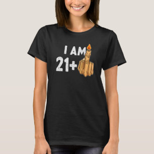 21+1 Middle Finger  22nd Birthday Provocative T-Shirt