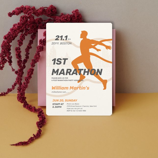21.1km 1ST Marathon-Post Marathon Party Invitation (21.1km 1ST Marathon-Post Marathon Party Invitation)