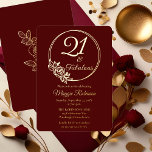 21 and Fabulous 21st Birthday Party Stamped<br><div class="desc">Elegant typography design "21 and Fabulous" 21st birthday party design featuring a rose outline circular frame.  Back features a rose outline in gold tone (not gold foil).</div>