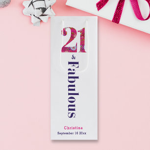 21 and Fabulous 21st Birthday Wine Gift Bag