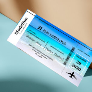 21 and Fabulous Boarding Pass QR Code Birthday
