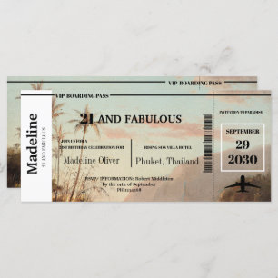 21 and Fabulous Tropical Boarding Pass QR Code 