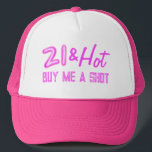 21 and Hot Buy A Drink Neon Trucker Hat<br><div class="desc">The perfect hat for the birthday girl! Hit the town and have a good time. Find matching party supplies in my shop.</div>