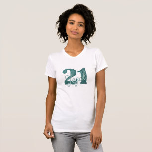 21 and Legal   Green Glitter Modern 21st Birthday T-Shirt