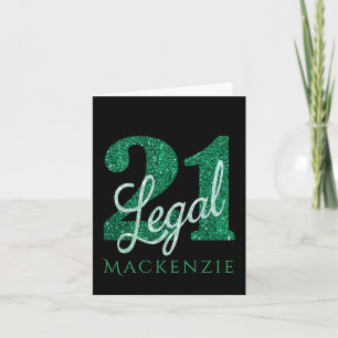 21 and Legal Mellow Yellow Gold 21st Birthday Card
