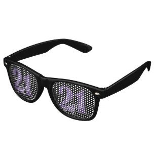 21 and Legal   Purple Faux Glitter 21st Birthday Retro Sunglasses