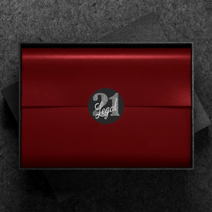 21 and Legal   Silver Faux Glitter 21st Birthday Classic Round Sticker