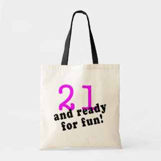 21 And Ready For Fun Pink Tote Bag