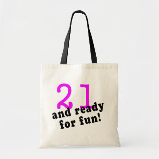 21 And Ready For Fun Pink Tote Bag