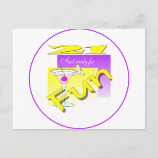 21 And Ready For Fun Postcard