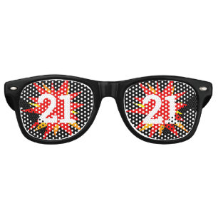 21 Birthday retro Shades / Fun Party Sunglasses
