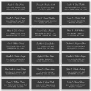 21 Black Individual Wedding Address Labels