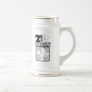 21 Cheers B&W Beer Stein