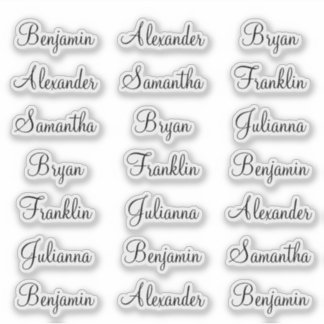 21 Guest First Names Modern Elegant Calligraphy