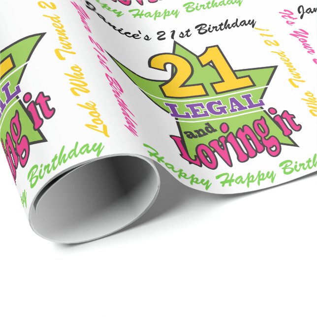 21 Legal and Loving It - 21st Birthday Wrapping Paper (Roll Corner)