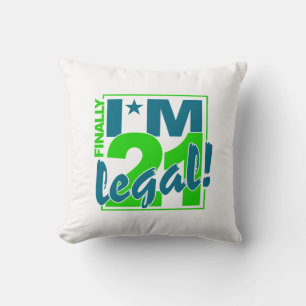 21 & LEGAL throw pillow