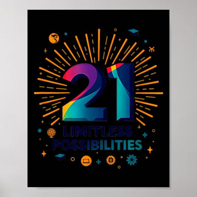 21 Limitless Ssibilities Birthday Gift Insration  Poster (Front)