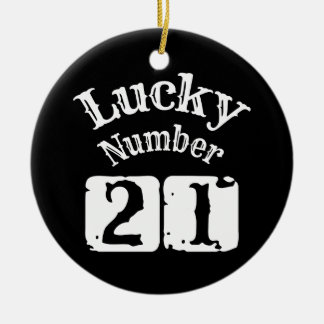 21 - Lucky Number 21 Luck Ceramic Tree Decoration
