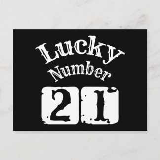 21 - Lucky Number 21 Luck Postcard