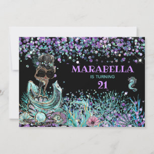 *~*  21 Mermaid LUXE GLAM Under the Sea Birthday Invitation