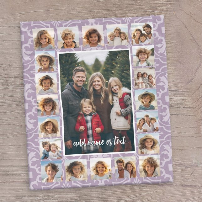 21 Photo Collage and Tile Pattern CAN Edit purple Fleece Blanket (A lavender fleece blanket with your photos)